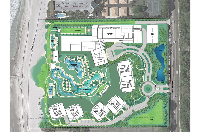 The latest proposal in the ongoing saga calls for a major reduction in the original plan: a five-star 166-room hotel, operated by St. Regis, and 102 residential condominiums.