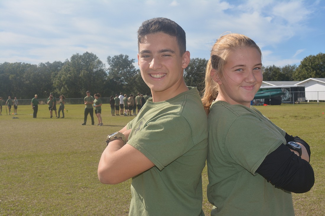 Lakewood Ranch High orienteers Ethan Camparo and Kora Turner have what it takes to make it through the woods.