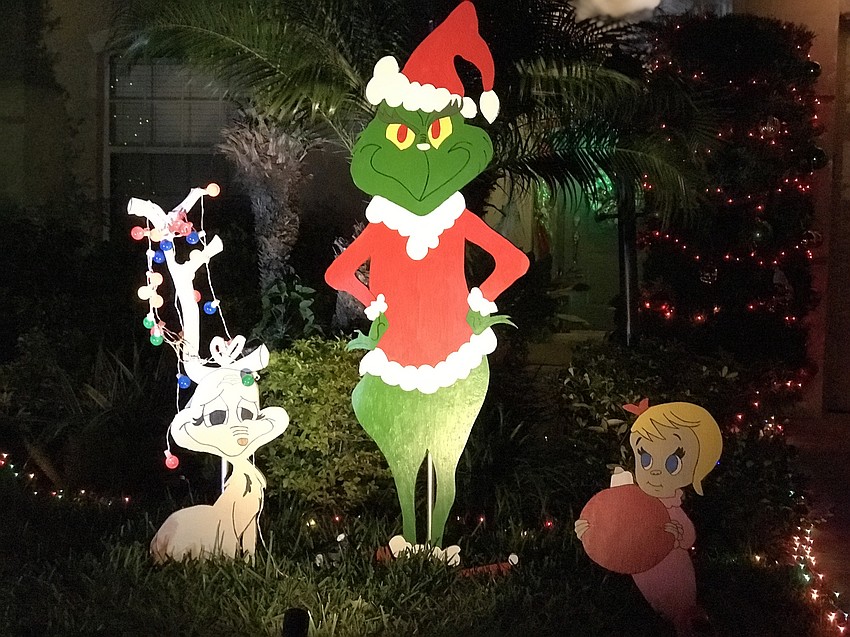 7155 Spikerush Ct., Lakewood Ranch resident Peggy Turner is not a Grinch, but that is the theme of her holiday presentation. (Courtesy photo).