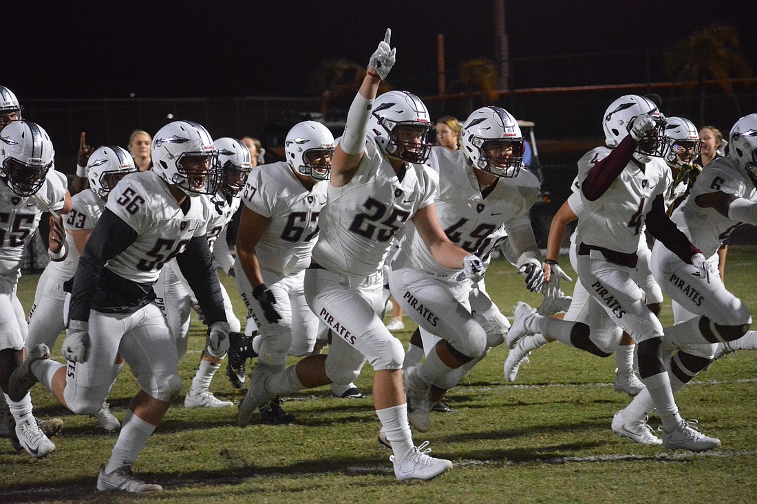 The Braden River Pirates take the field against Venice High.