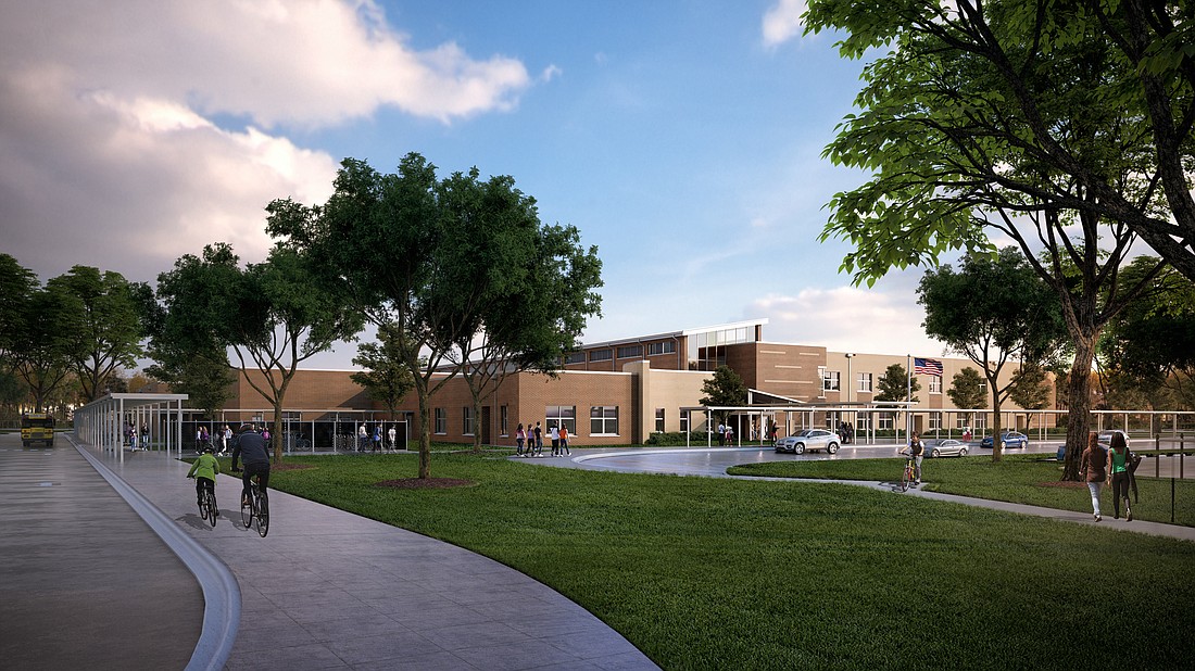 The new East County middle school will have "indoor circulation," meaning students will not have to go outside when switching classes.