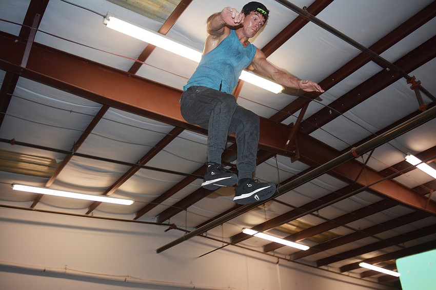 May 18: Josh Hill takes a leap of faith at his parkour studio, Rad Parkour. Hill suffered serious leg injuries in a 2015 motorcycle crash, but recovered to keep living his passion.