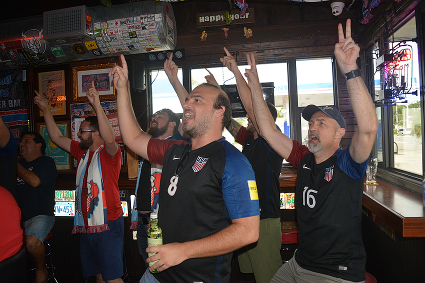 July 8: Members of AO Sarasota, the local chapter of the U.S. Soccer fan group American Outlaws, take in a USMNT World Cup qualifying game at Shamrock Pub.