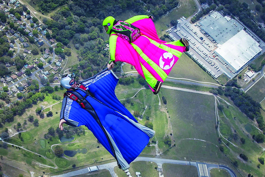 On March 12, East County's Michelle Statdfield participated in her second state record-setting jump from an airplane while wearing a wingsuit.