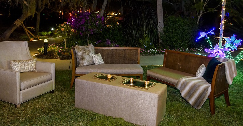 Guests were able to relax all over the Gardens on furniture provided by So Staged Event Design + Rentals
