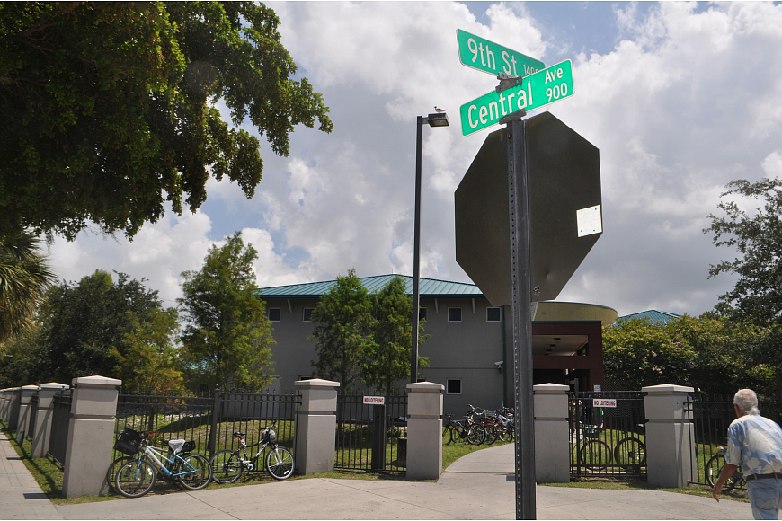 The Salvation Army&#39;s Center of Hope, which will house those taking shelter, has a "front porch" located near the intersection of 9th Street and Central Avenue in Sarasota.