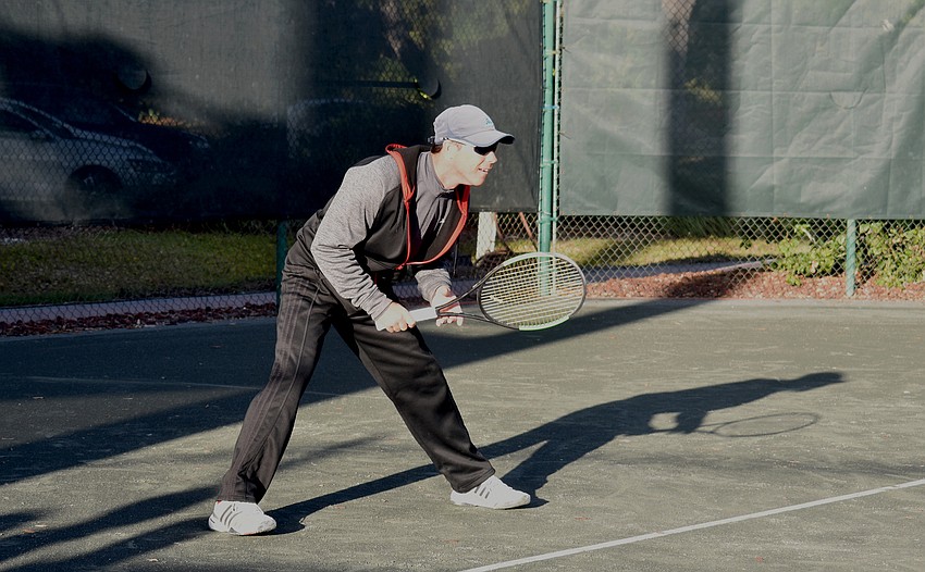 Claudiu Retean plays in an exhibition game during the cocktail party.