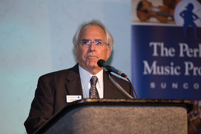 Outgoing board chairman Michael Ritter gives a speech during the Celebration Dinner.