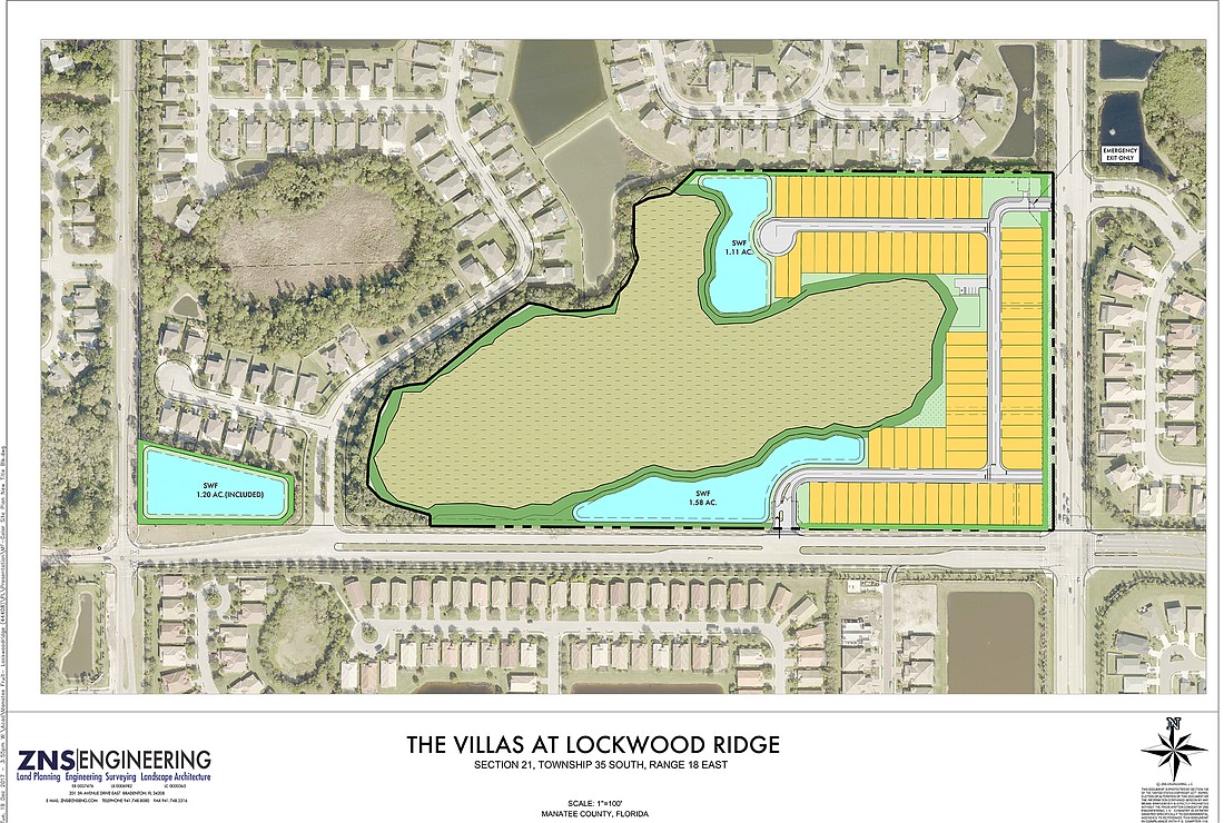 This preliminary site plan shows a large 16 acre wetland that will dominate the project. Residences will be clustered to the east to avoid wetland impacts. Courtesy image.