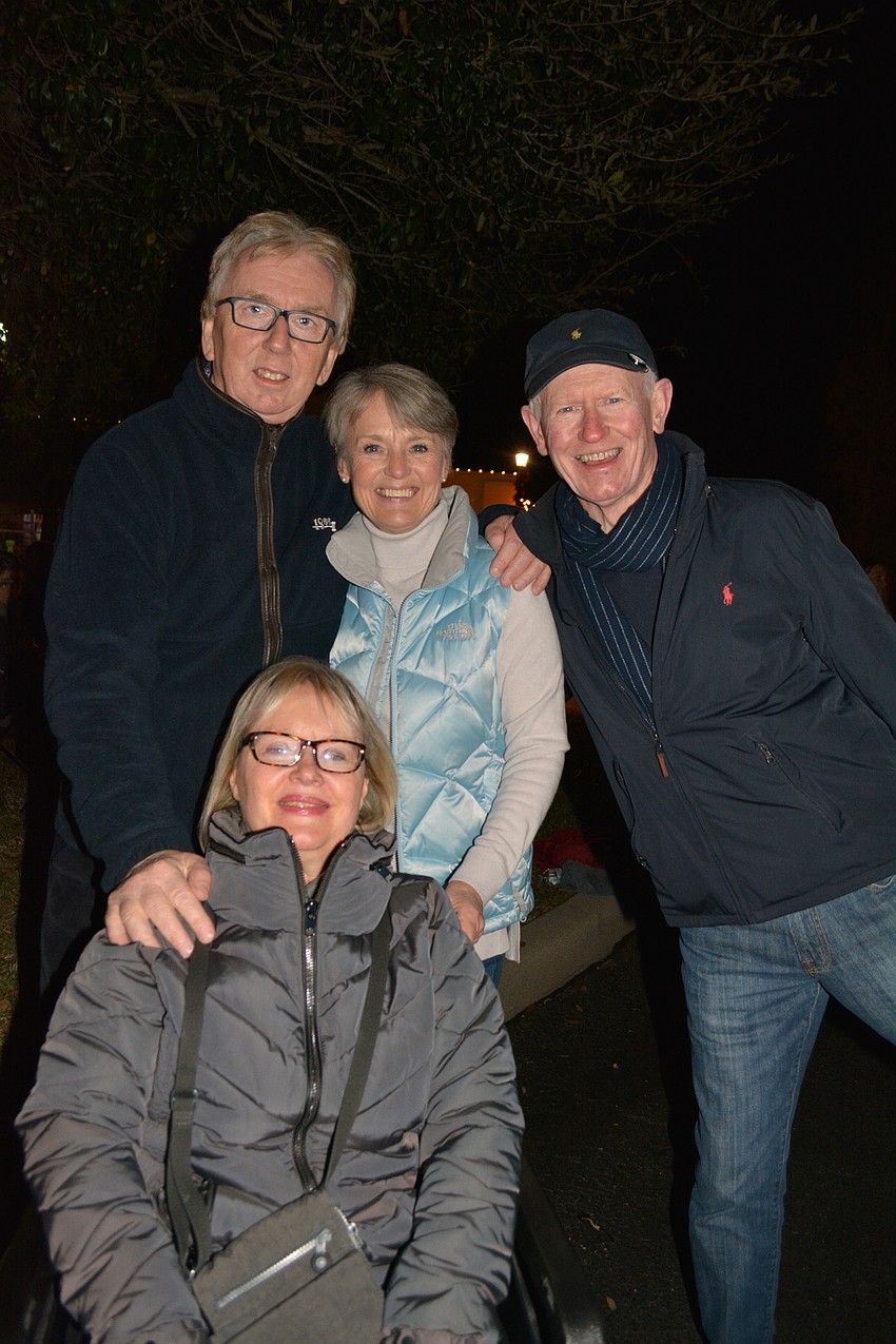 Clockwise from front left: Michelle O'Brien and Nicky O'Toole,  of Ireland, visit Tara Preserve's Lynda and David Moran.