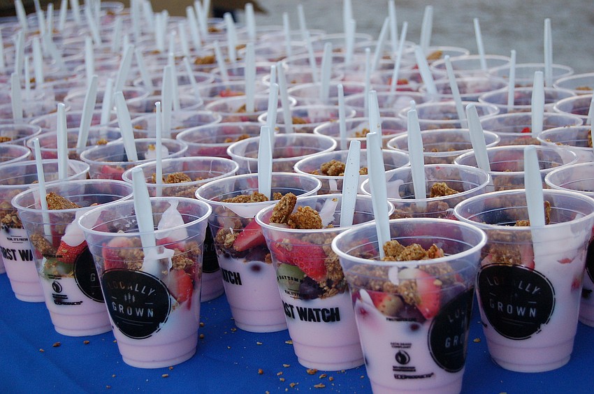 Yogurt was the breakfast of choice before the race.