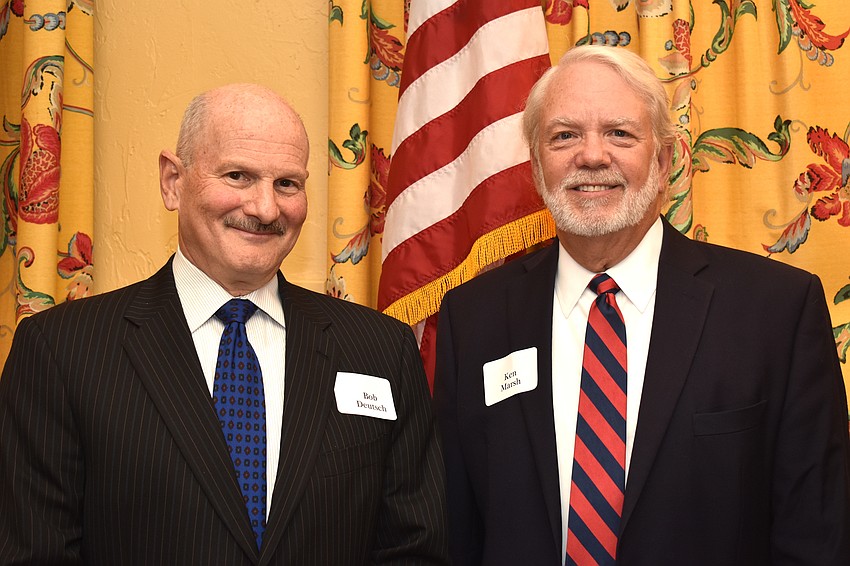Foreign Service veteran Bob Deutsch and Longboat Key Democratic Club President Ken Marsh