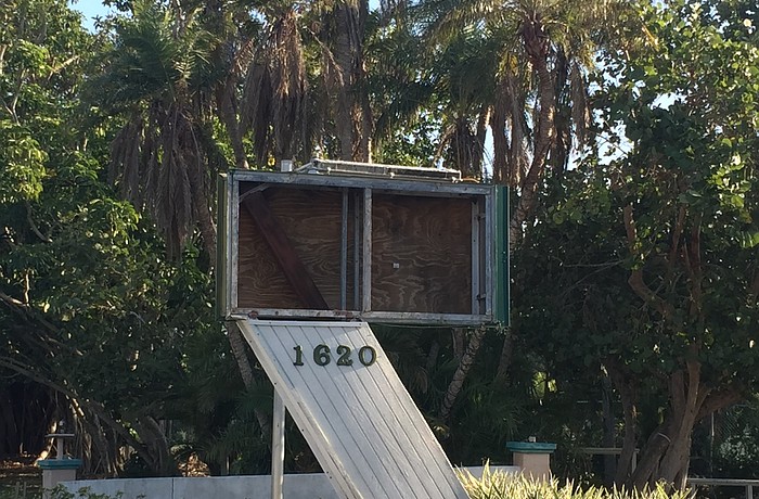 The northern face of the former Colony Beach and Tennis Resort sign before it was removed.