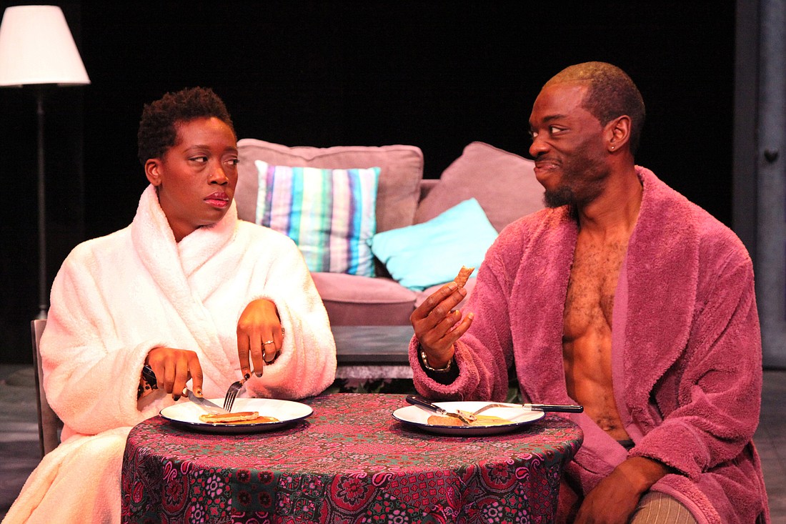 DeAnna Wright and Lawrence James perform "The Mother with the Hat." Photo by Frank Atura.