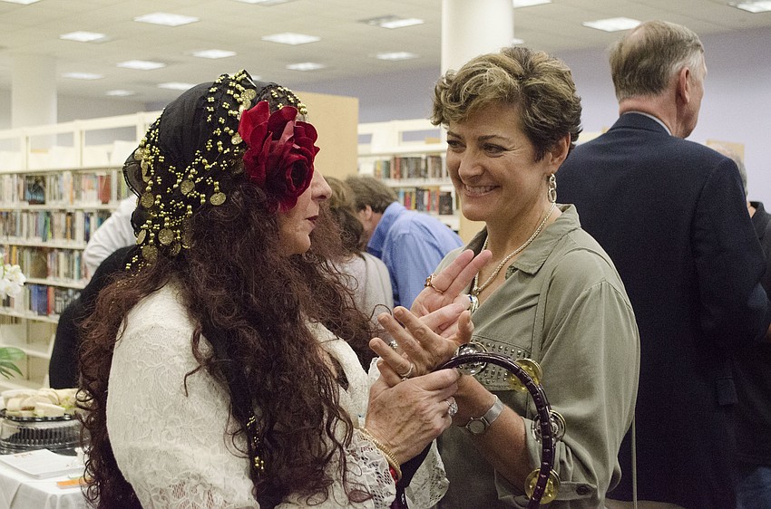 Entertainer Christina Brandon talks to Heather Gillian at the gala.