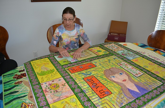 Evelyn Townsend said she spends hundreds of hours working on her quilts.