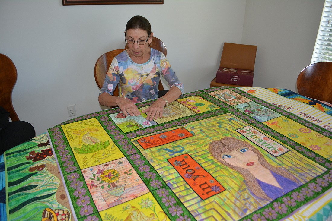 Evelyn Townsend said she spends hundreds of hours working on her quilts.