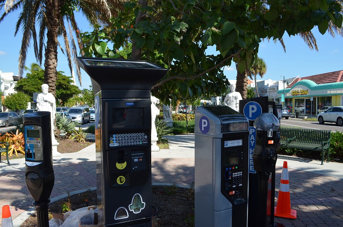 The city previously tested parking meter models on St. Armands Circle in November.