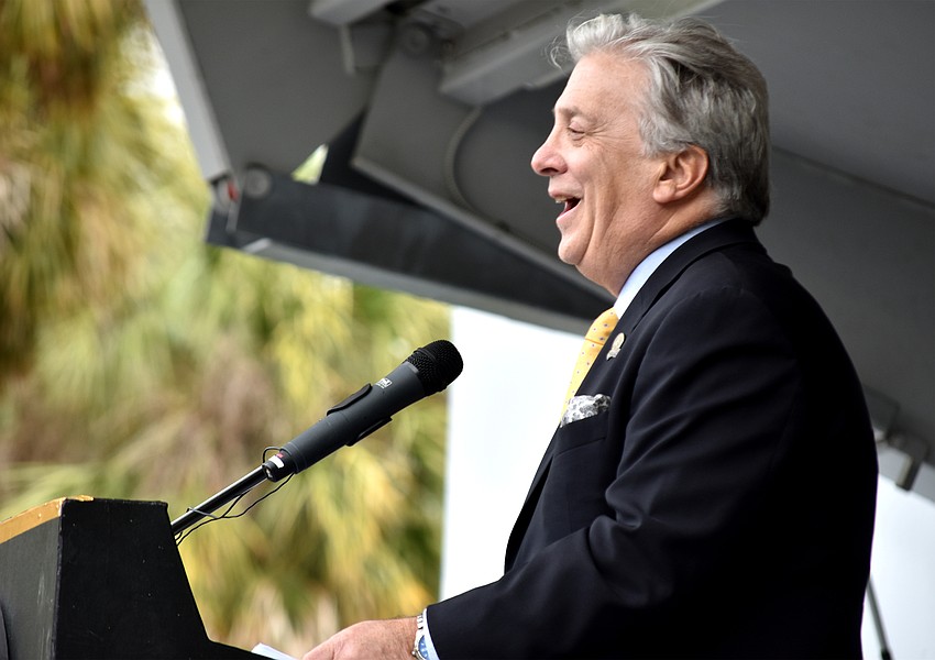 John Zamoiski speaks on behalf of inductee Ursula Boettcher.