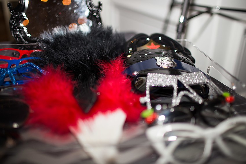 Props for the photo booth included the theme of emergency personnel.