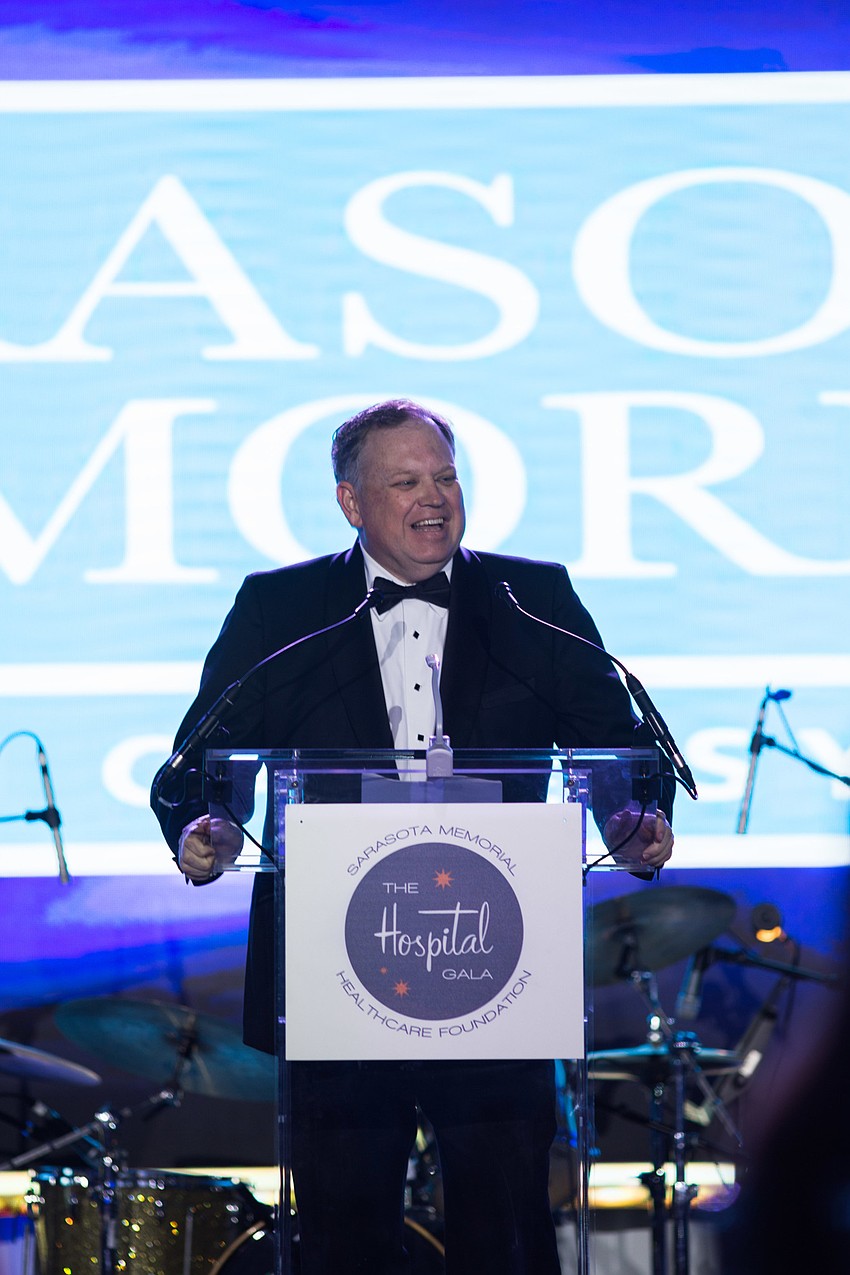 Sarasota Memorial Hospital President and CEO David Verinder gives a welcome speech.