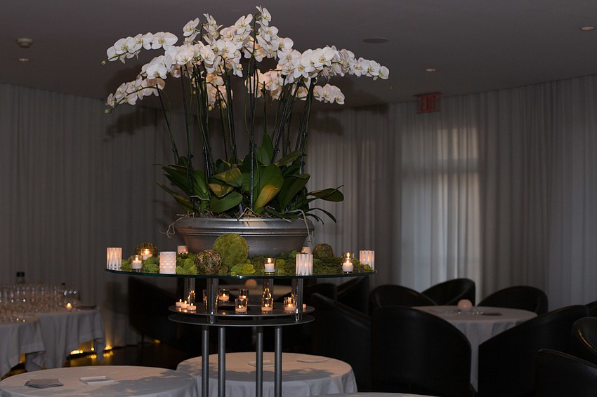 The centerpiece in the room at the Maison Blanche.