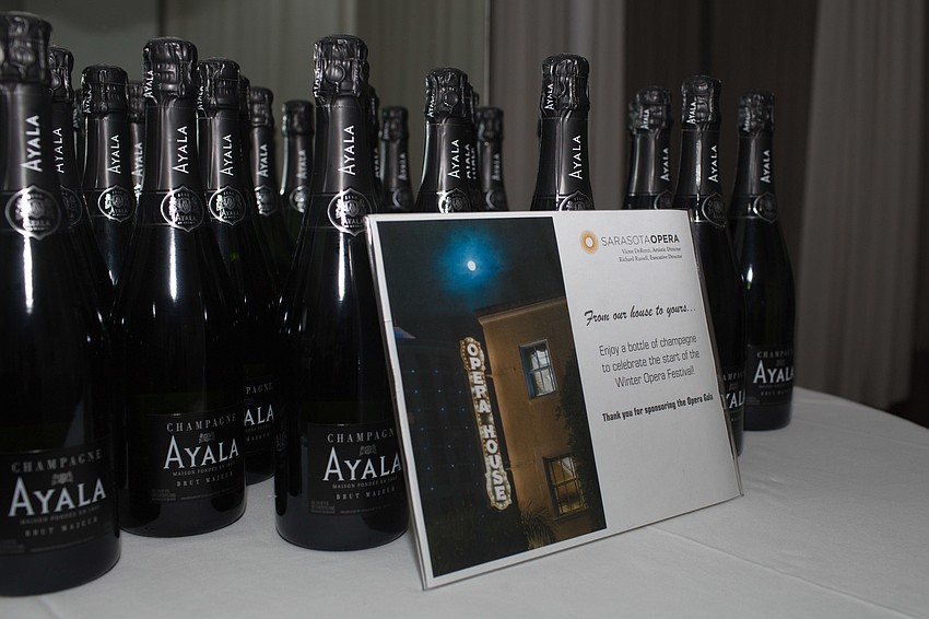 Guests were given a bottle of champagne to take home at the end of the evening.