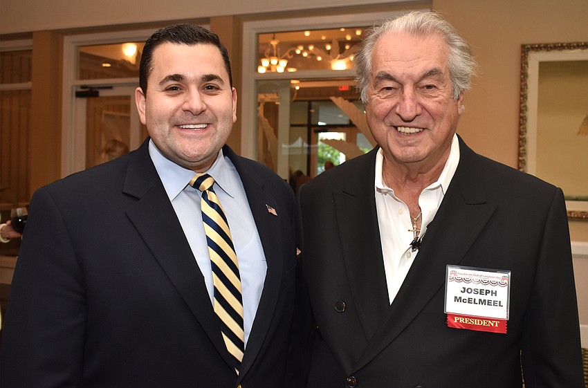 Guest speaker Nick Adams and Republican Club of Longboat Key President Joe McElmeel