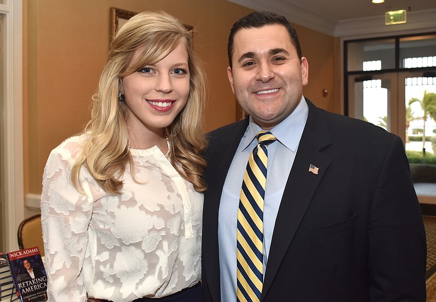 Sadie Montanus and guest speaker Nick Adams