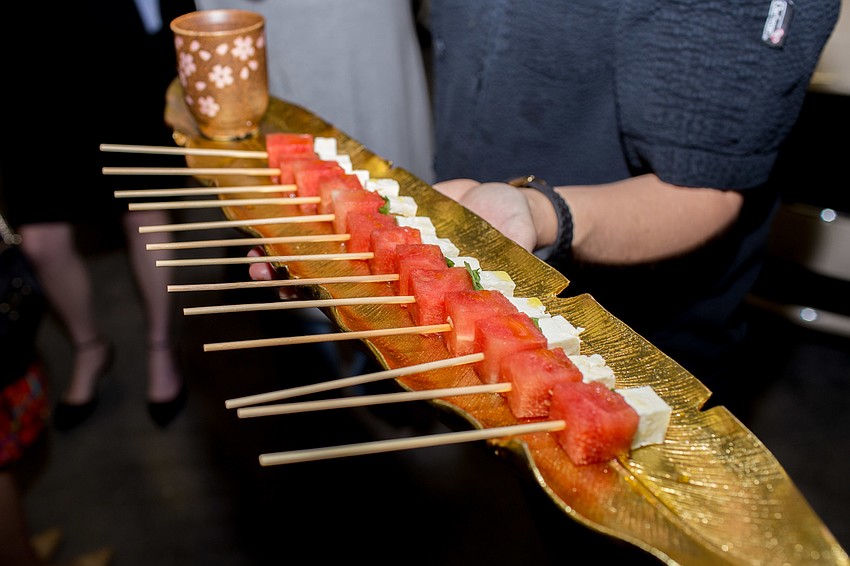 Even the platters the hors d'oeuvres were served on fit the California coastal theme.