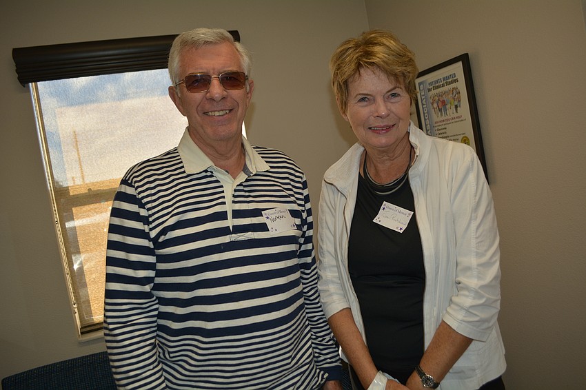 River Club's Norman and Joan Pritchard make sure to check out the new location.