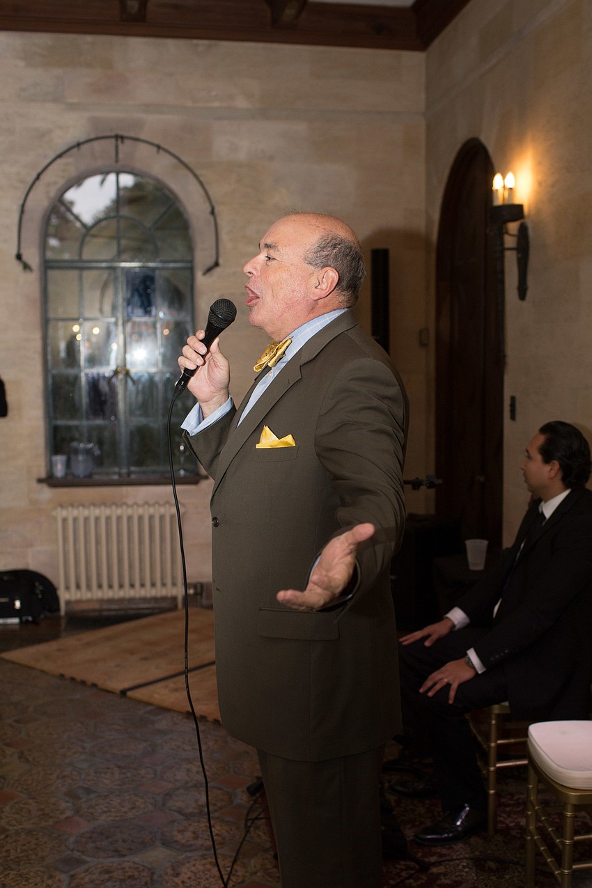 Richard Russell, executive director of the Sarasota Opera addresses the audience.