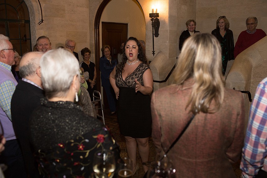 Lara Michole Tillotson performs for guests.