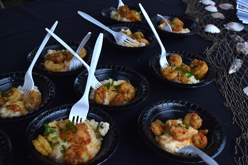 The Old Salty Dog served blackened shrimp and grits to promote their new breakfast menu.