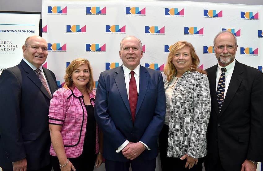 Ron Koepsel, Susan Hines, former CIA Director John Brennan, Susan Brennan and Lowe Morrison of sponsor Sabal Trust Company