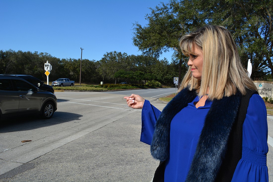 Summerfield resident and Lakewood Ranch Community Development District 1 Supervisor Laurie Fox is worried about speeding and other traffic conditions on Lakewood Ranch Boulevard, including at its intersection with Clubhouse Drive.