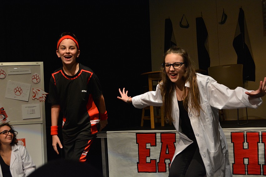 Johnny Robinson and Madisyn Wandall, as star basketball player Troy Bolton and math wiz Gabriella Montez, sing about finding their new friendship.