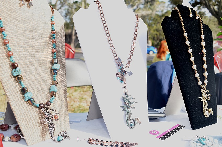 Jewelry designed and made by Sue Reese were for sale during L’Art Festival.