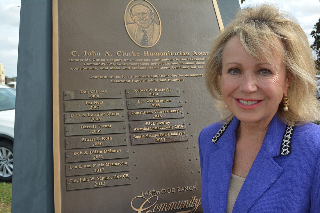 Diane Brune&#39;s name will be added to the John Clarke Humanitarian of the Year plaque.