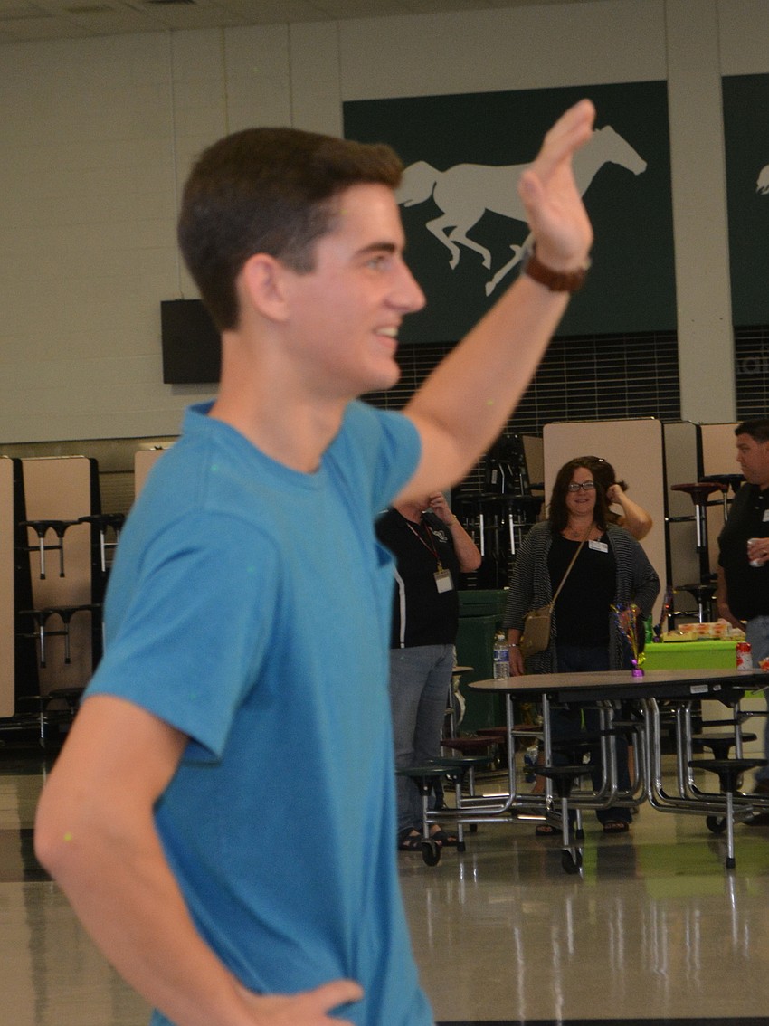 Joe Maier has a little fun at the dance marathon.