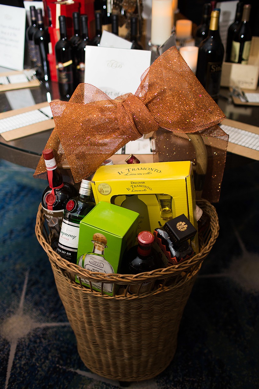 Some wines for the silent auction came in a gift basket.