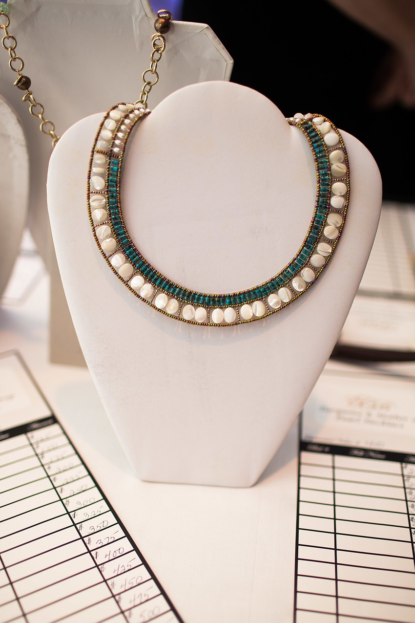A necklace available for the silent auction.