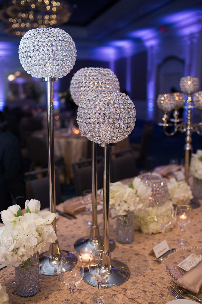 The decor was elegant and matched the theme of the ball, which featured chandeliers.