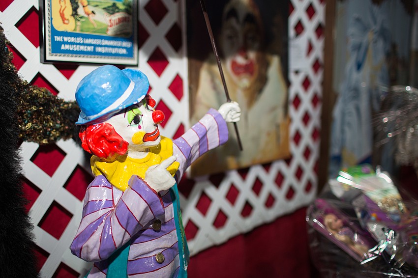 Among the silent auction items were circus-themed figurines and paintings.