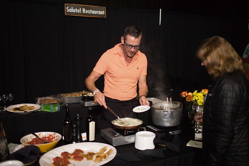 Christoff at Salute! serves up a spinach tortellini.