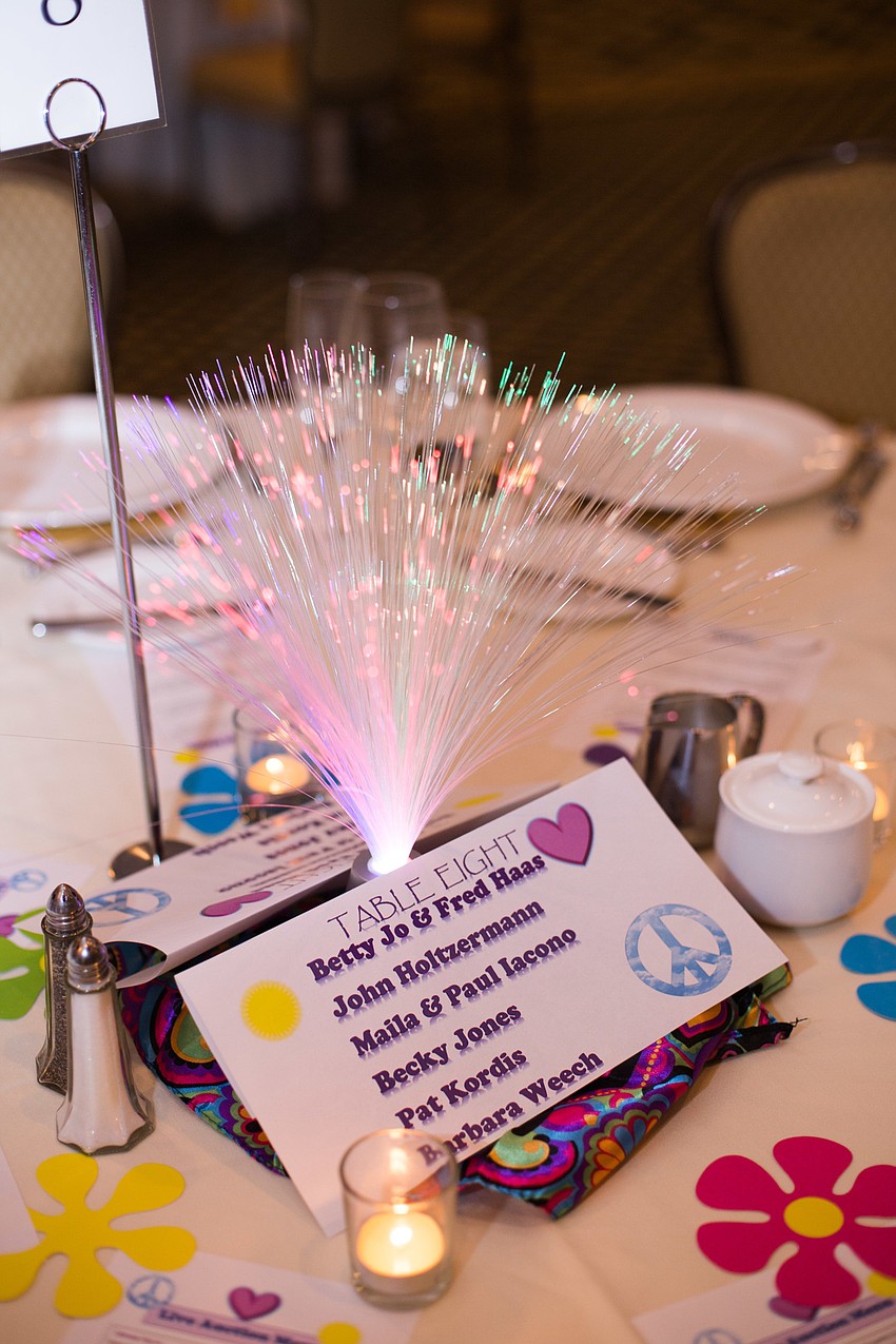 The centerpieces lit up the tables.