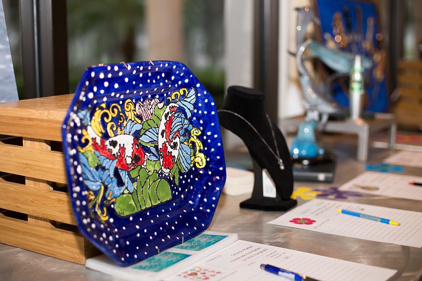 Several items were available for bidding during the silent auction.