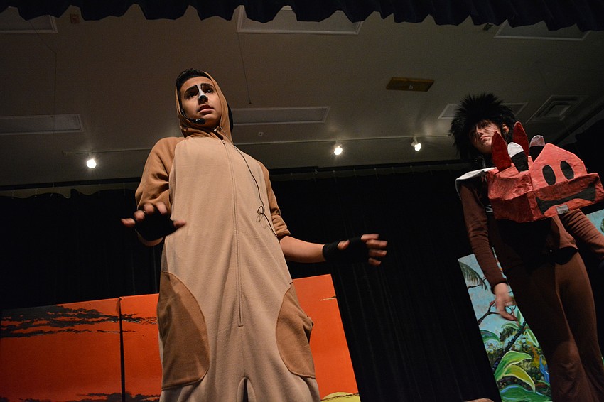 Timon, played by Nicholas Harlin, recognizes immediately that his friend Simba will leave for his old friend, Nala.