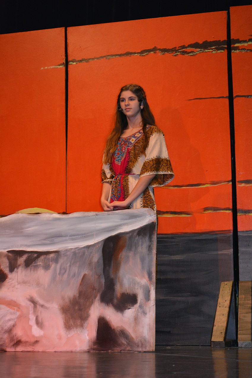 Sarabi, played by Ella Hansen, is amazed to learn her son Simba is alive.