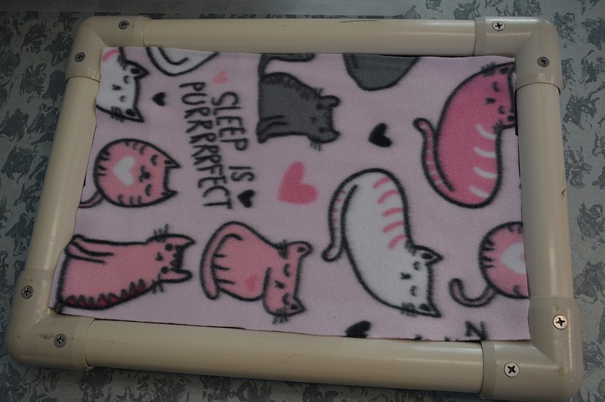 One of the blankets made by the group.